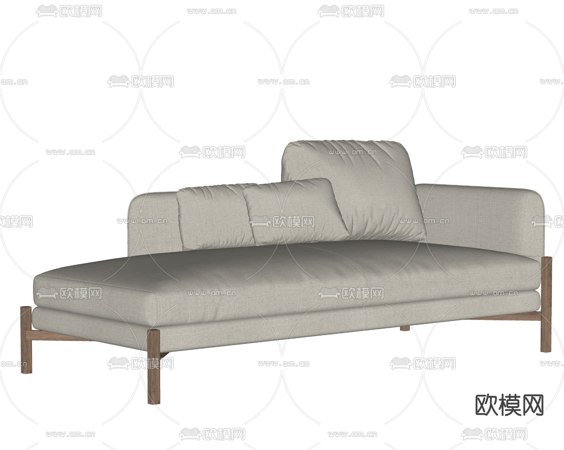 现代贵妃椅 贵妃榻su模型下载（渲染图2）