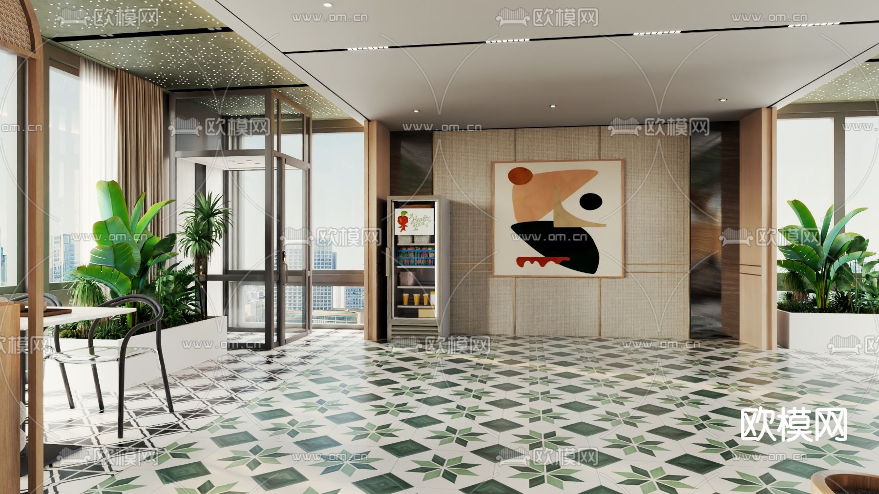 茶餐厅3d模型下载（渲染图2）