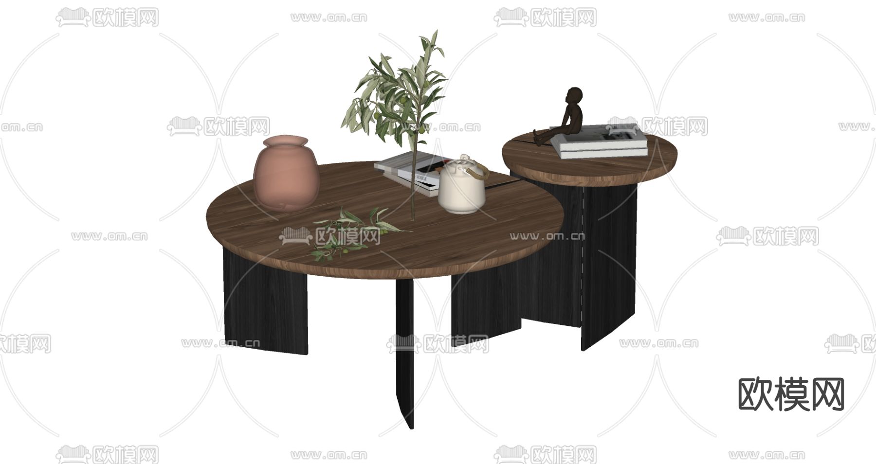 侘寂风茶几su模型下载（渲染图2）