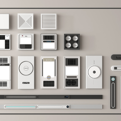  集成浴霸 线性浴霸 风暖机su模型 