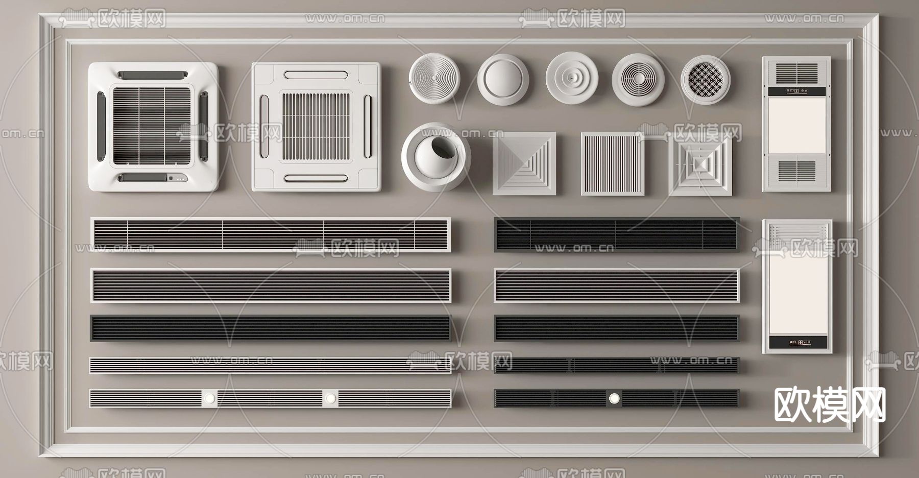 空调出风口 中央空调 浴霸3d模型下载