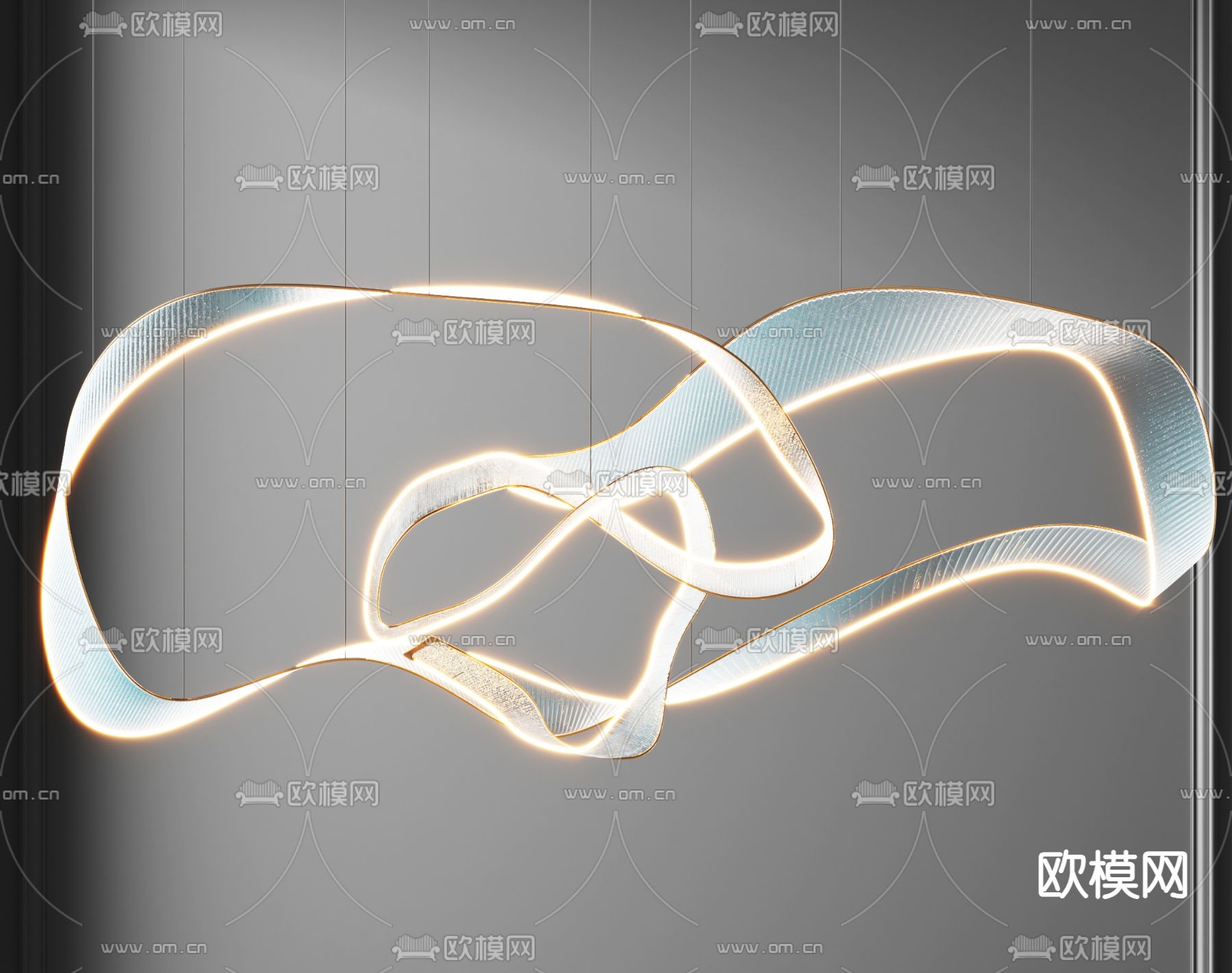 飘带吊灯 大堂灯 装饰灯3d模型下载