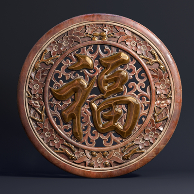  新中式浮雕su模型 