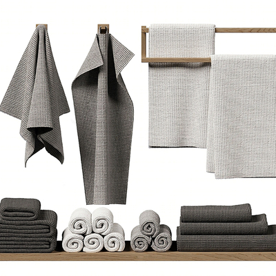  毛巾 浴巾 洗浴用品su模型 