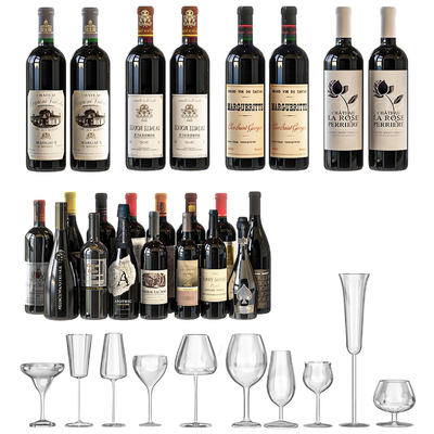  红酒 高脚杯 水晶玻璃杯su模型 