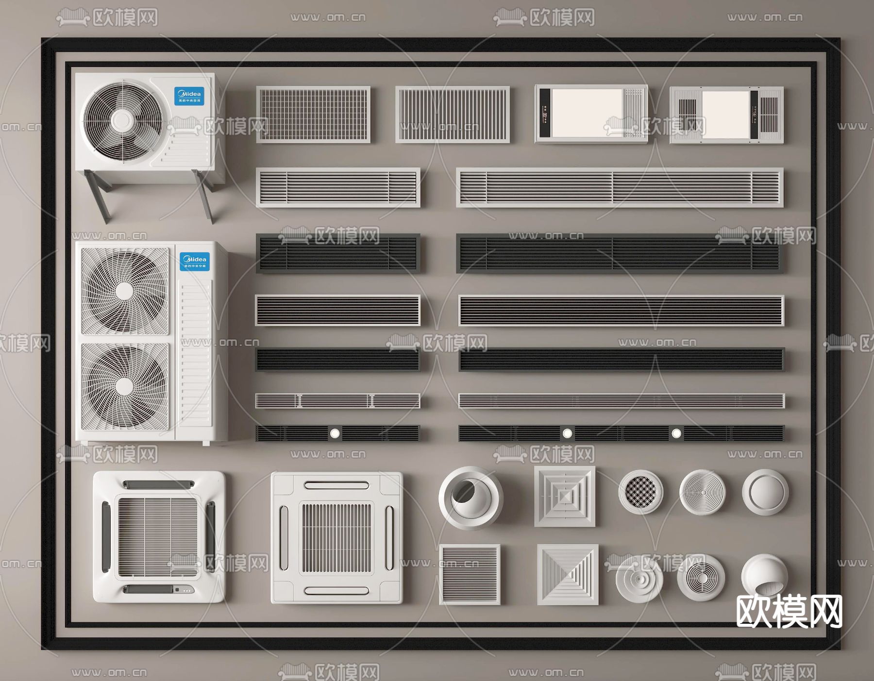 空调出风口 中央空调 出风口su模型下载（渲染图2）