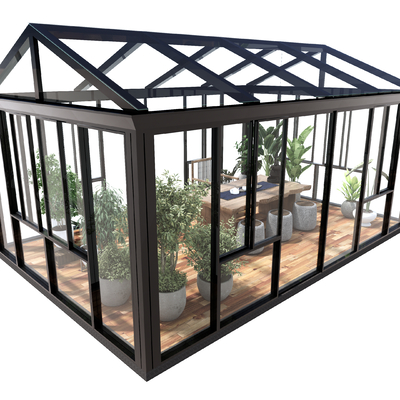  阳光房 玻璃房su模型 