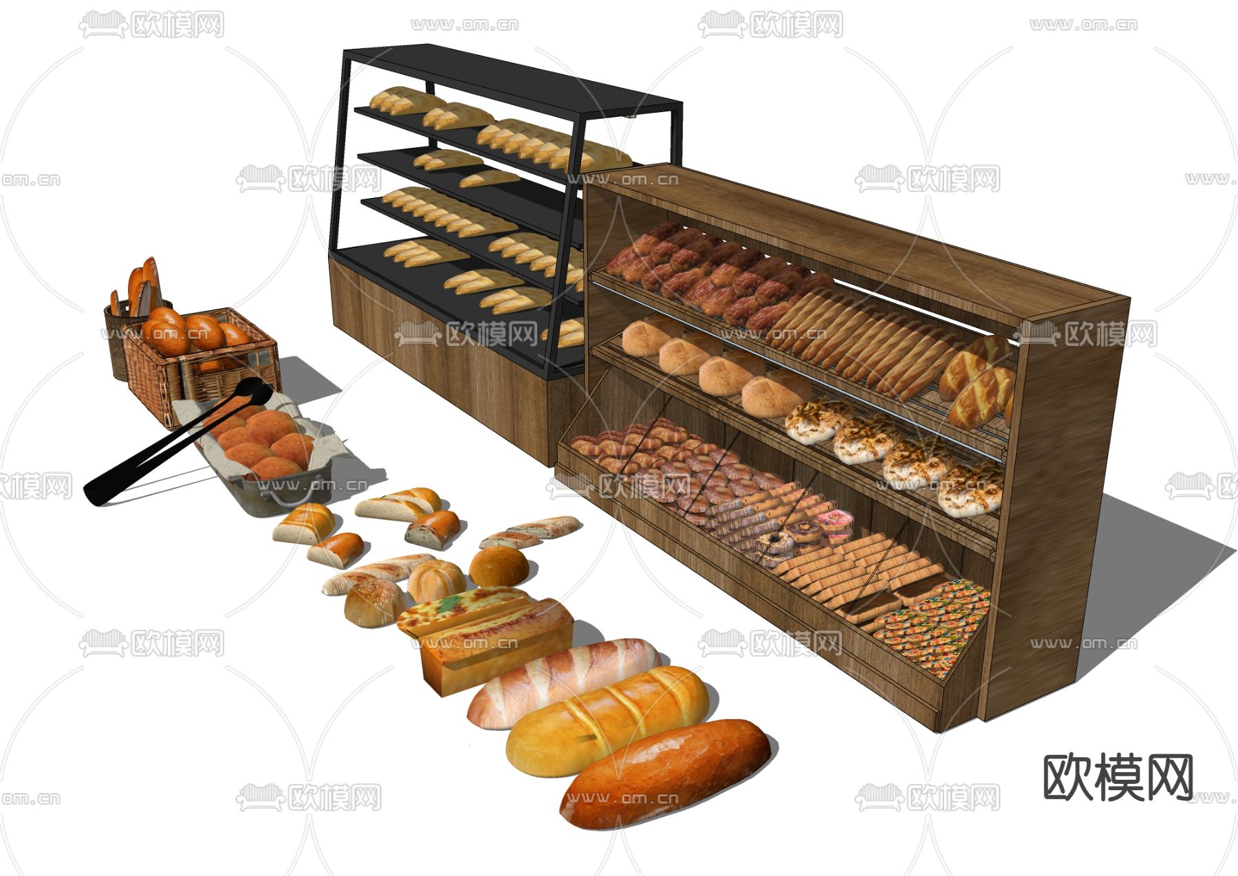 面包吐司 食物美食su模型下载（渲染图2）