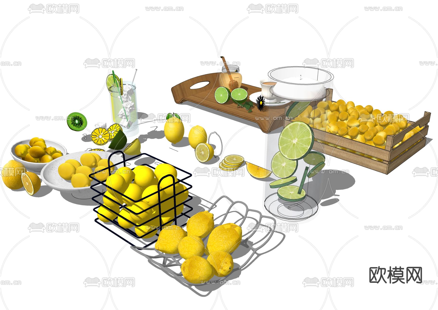 柠檬 水果su模型下载（渲染图1）