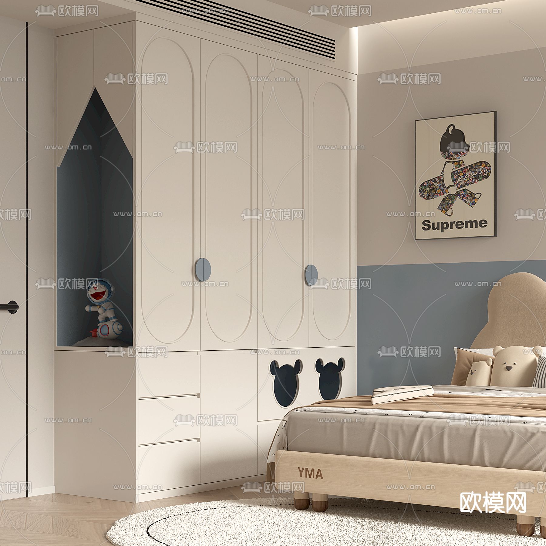 儿童衣柜 卡通衣柜3d模型下载