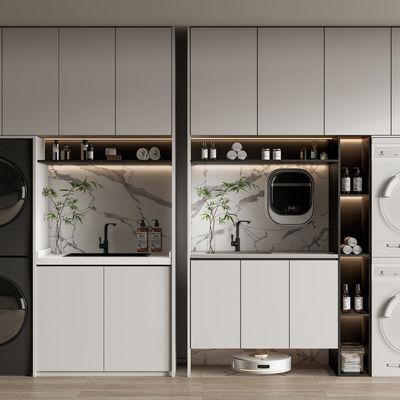 洗衣机柜su模型