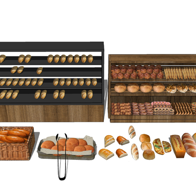  面包吐司 食物美食su模型 