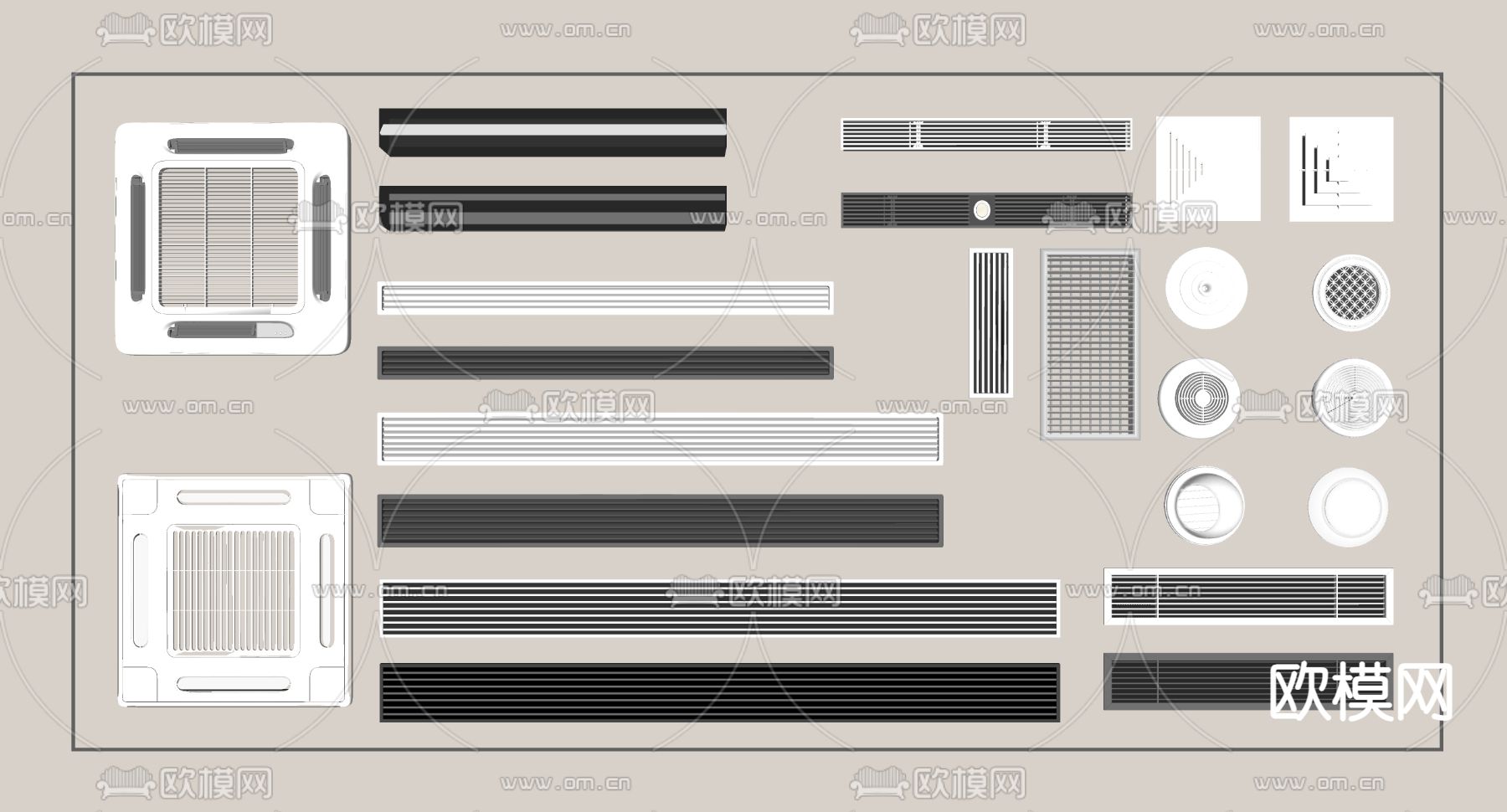 空调出风口 中央空调 出风口su模型下载（渲染图2）