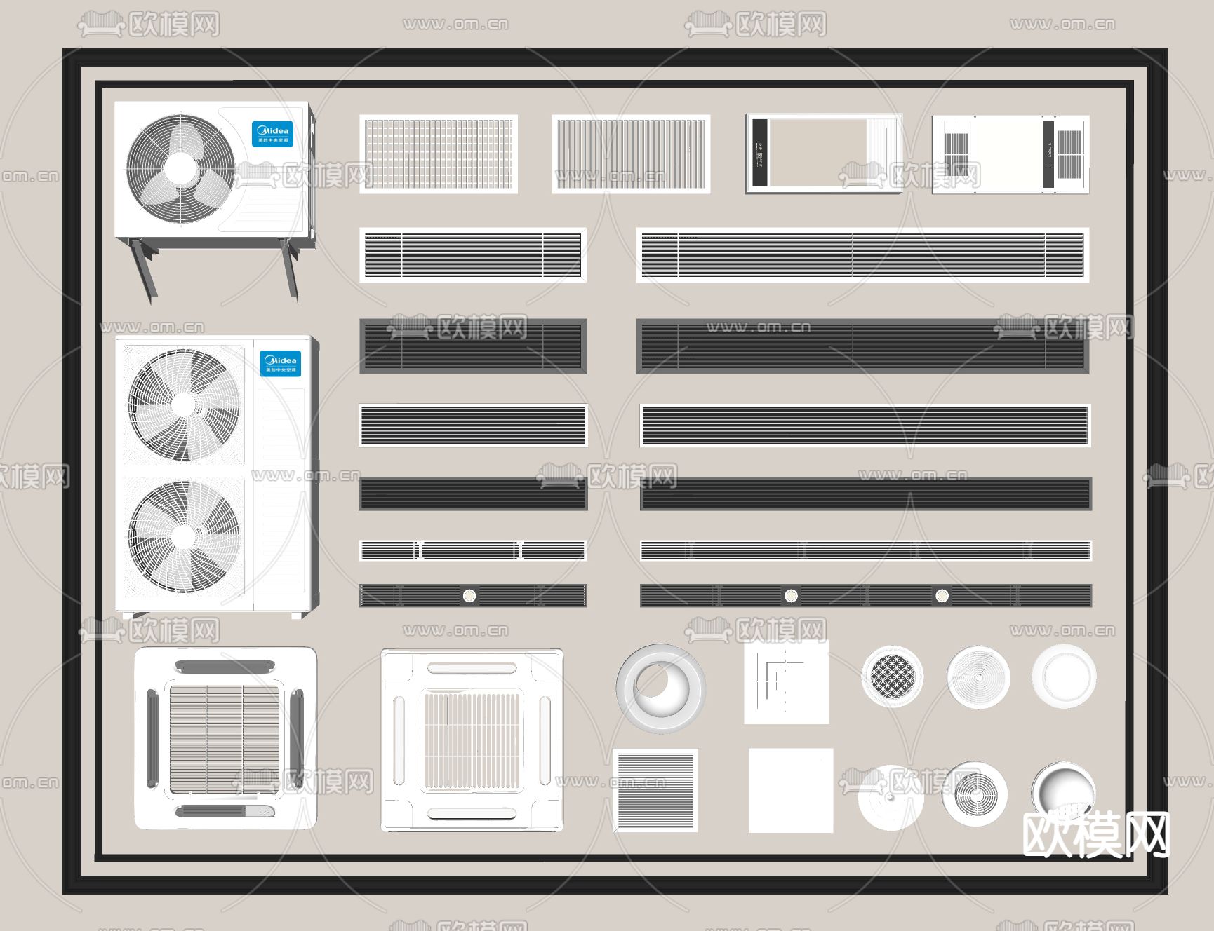 空调出风口 中央空调 出风口su模型下载（渲染图1）