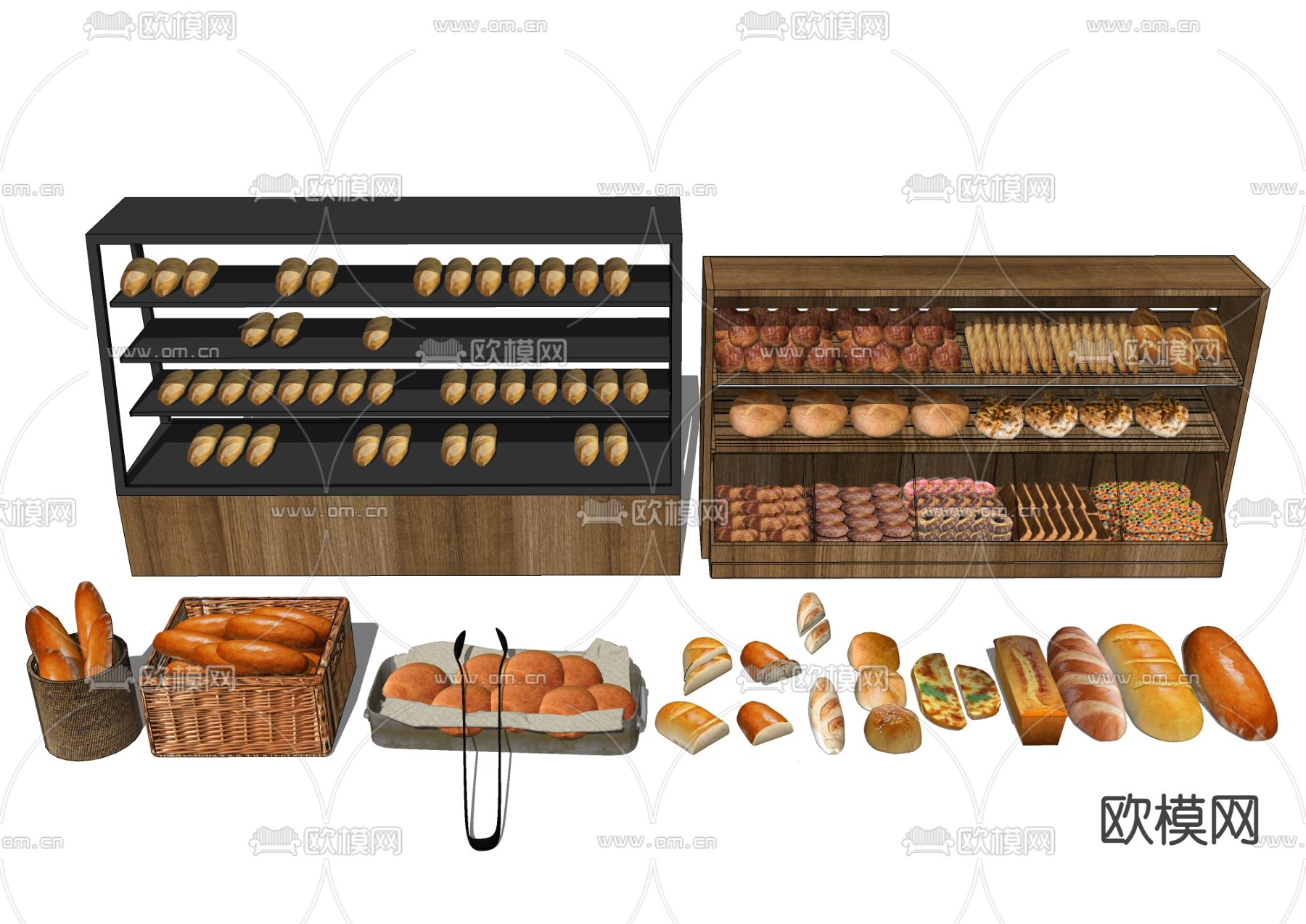 面包吐司 食物美食su模型下载（渲染图1）