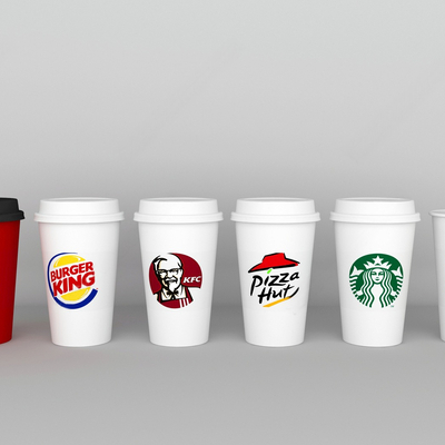  咖啡奶茶纸杯su模型 