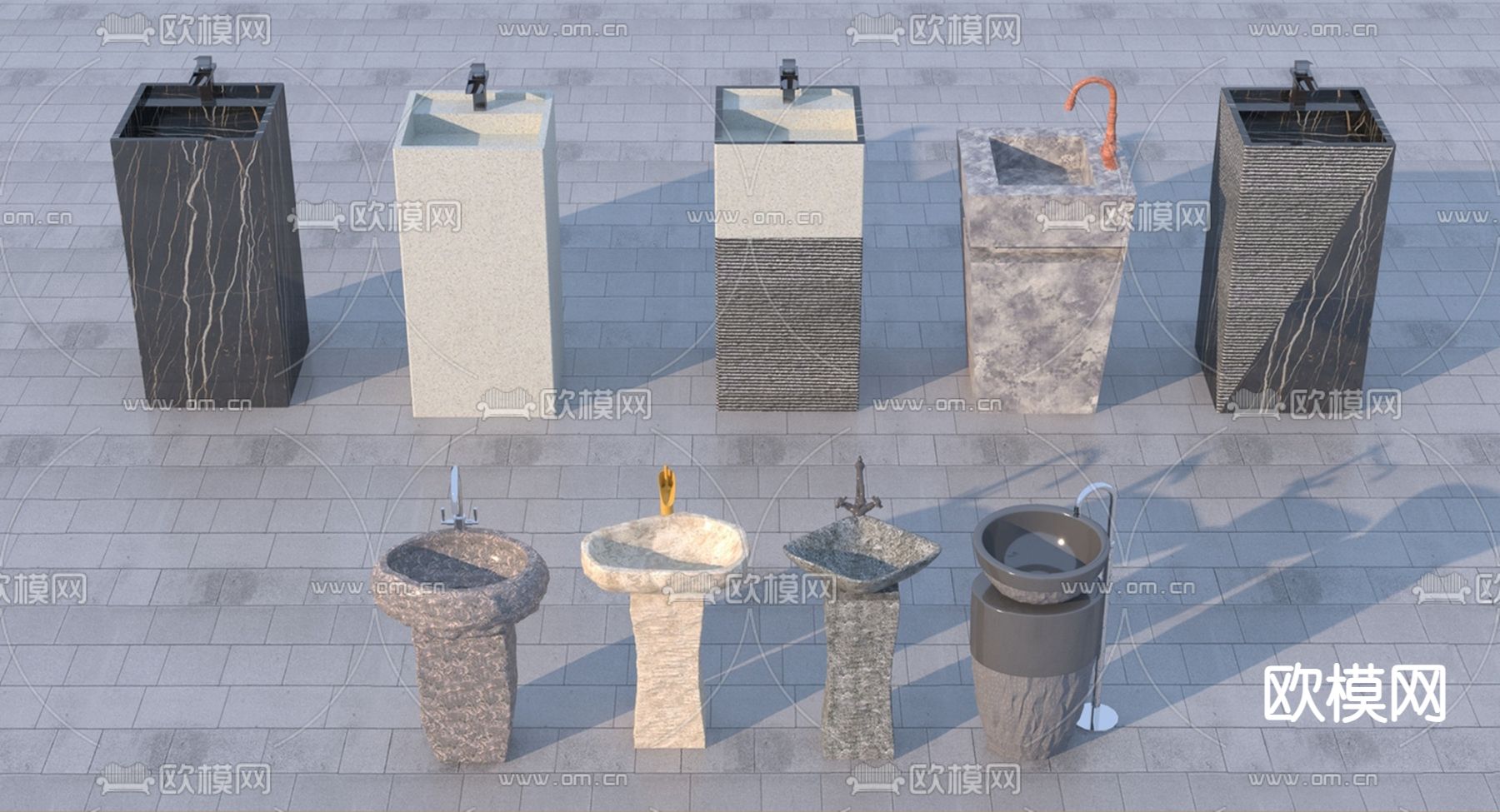 洗手台 洗手盆su模型下载（渲染图1）