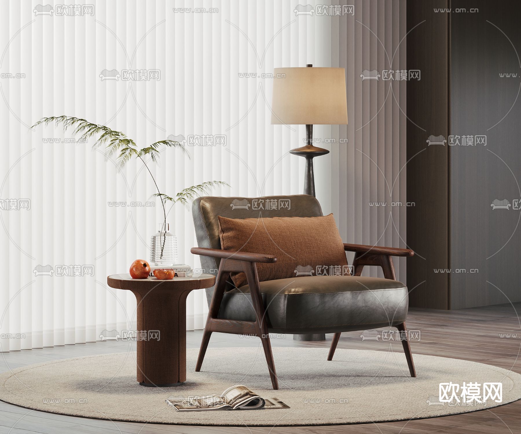 皮革椅子 沙发椅d模型下载