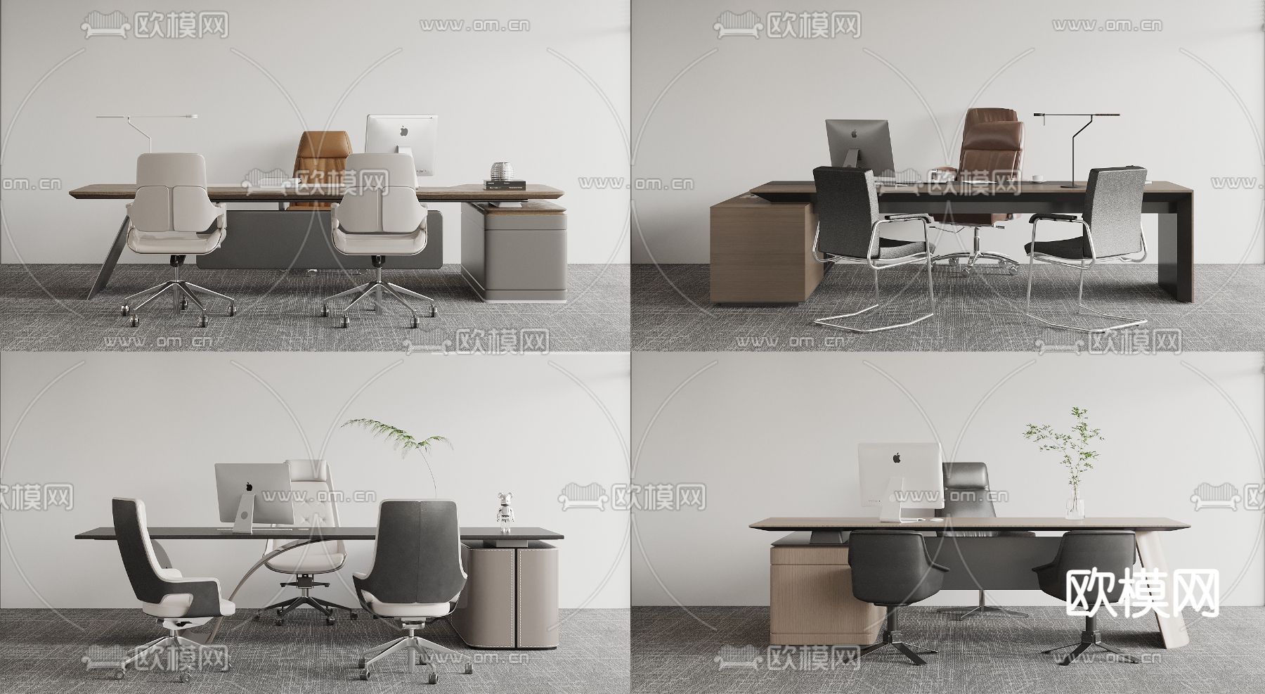 班台桌 办公桌 老板桌 主管桌3d模型下载