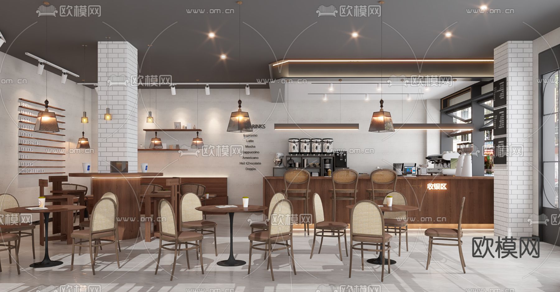 咖啡店 咖啡馆3d模型下载（渲染图1）