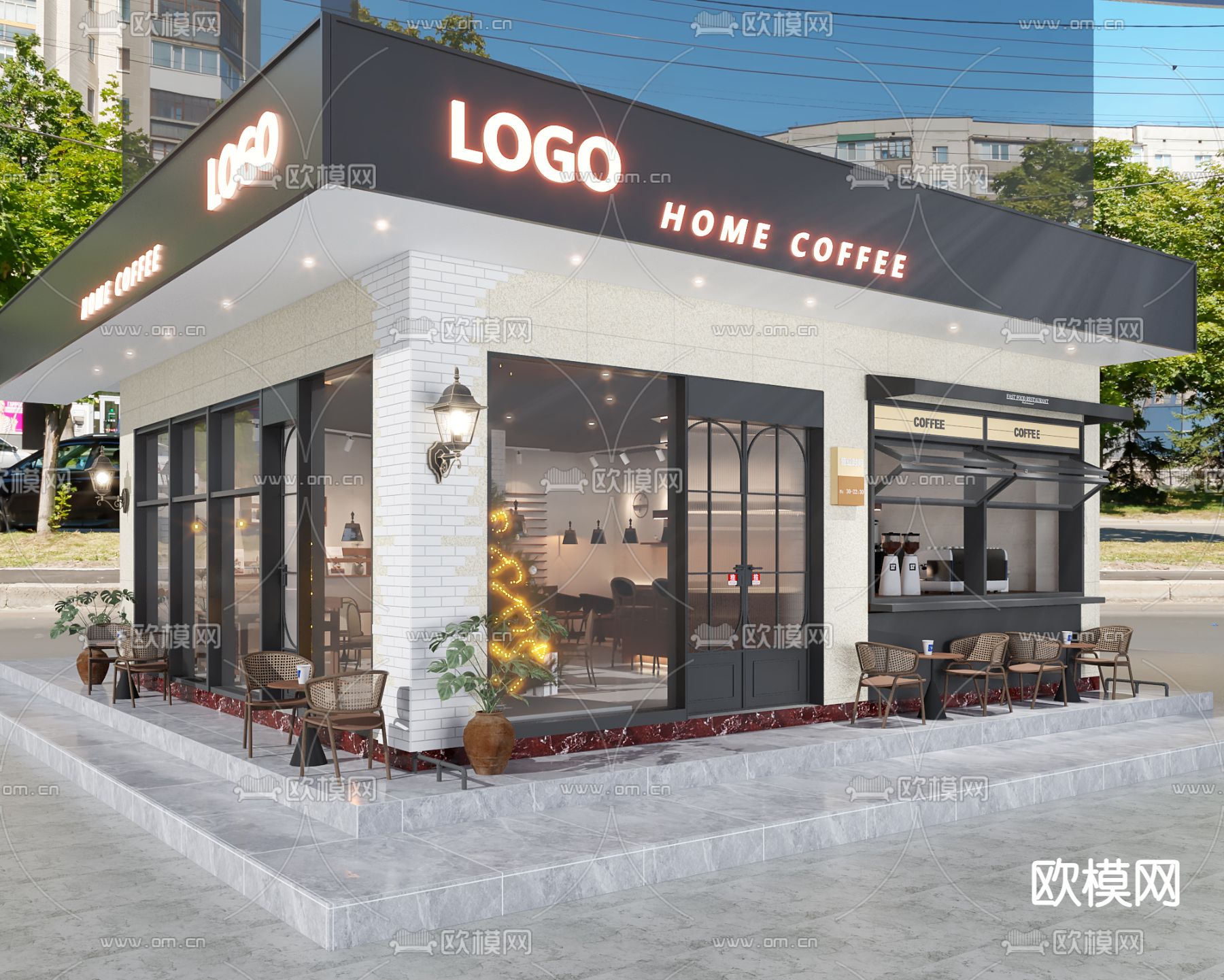 咖啡店 咖啡馆3d模型下载（渲染图3）