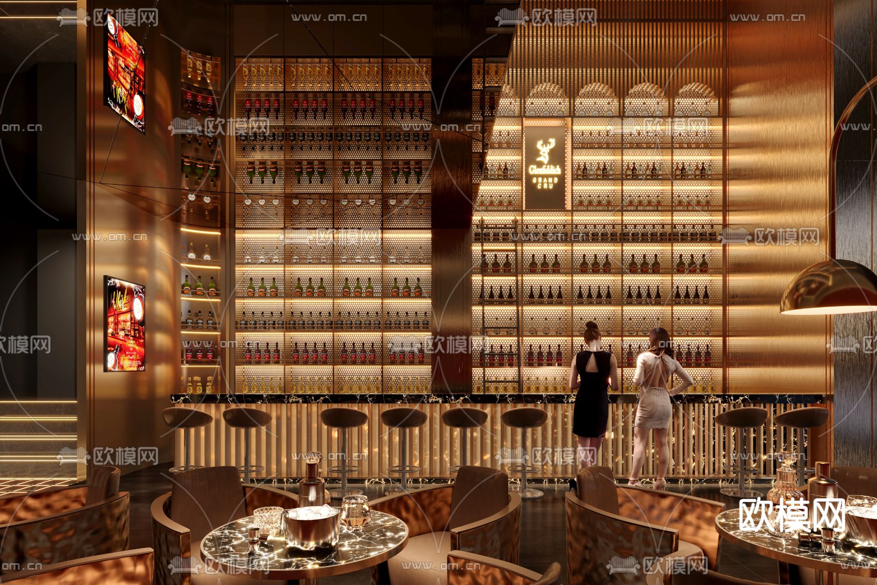 现代酒吧su模型下载（渲染图1）