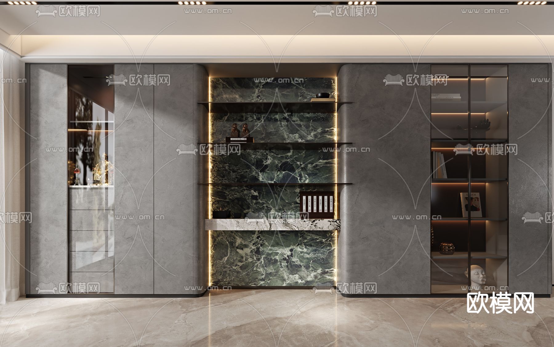 现代装饰柜 陈列柜3d模型下载