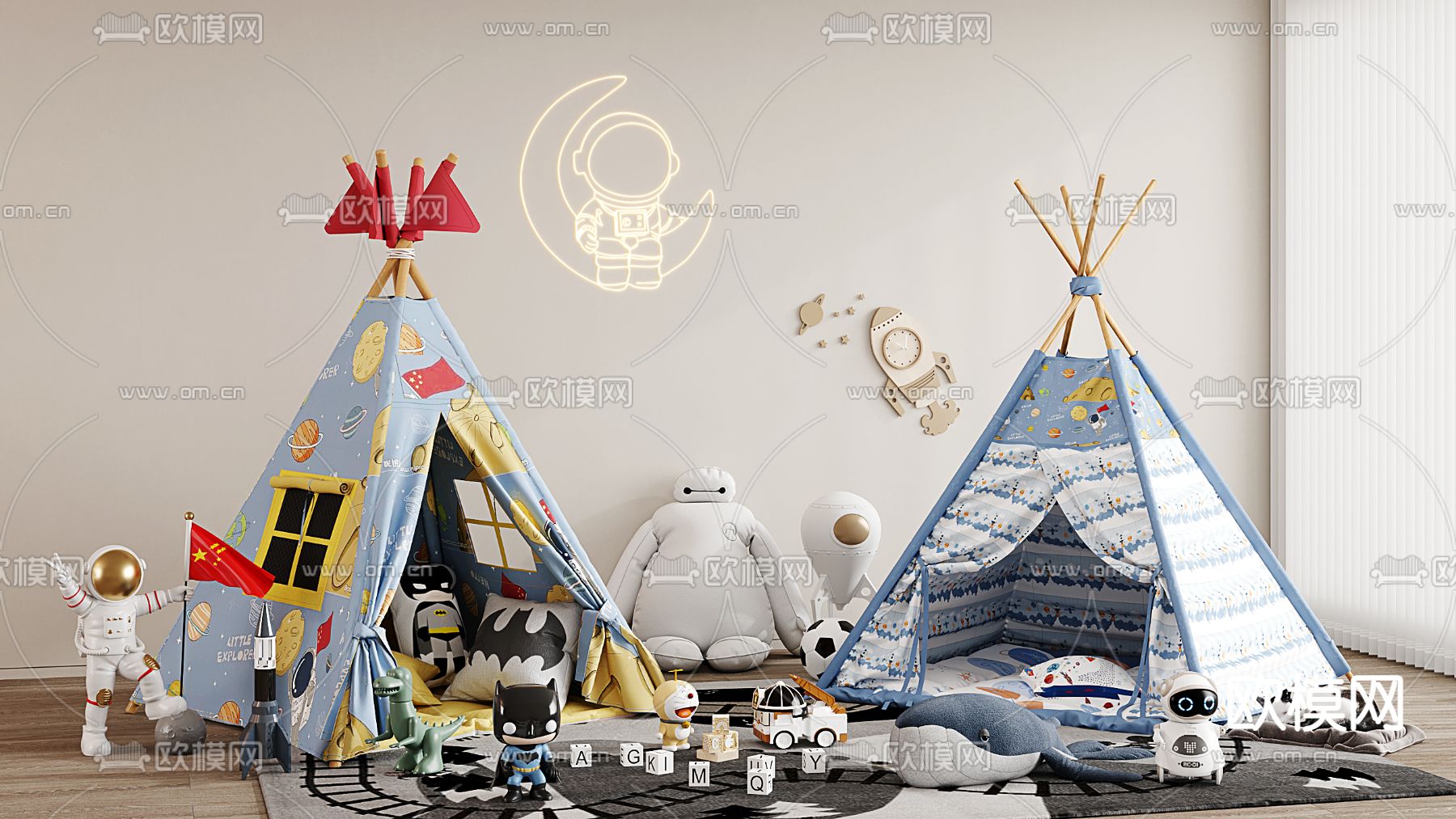 儿童帐篷 毛绒玩具3d模型下载