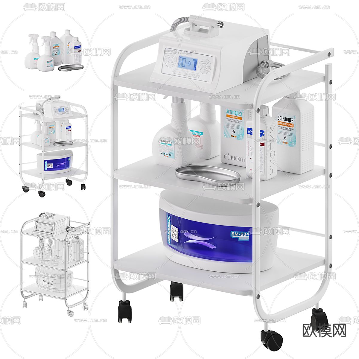 医疗器械 美容椅 按摩椅 美容仪3d模型下载（渲染图4）