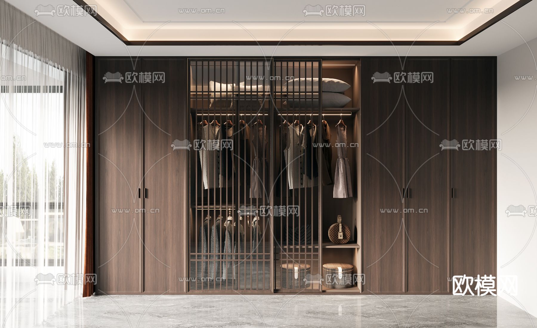 新中式衣柜 衣橱3d模型下载