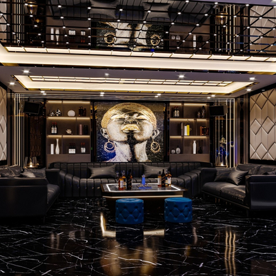  现代KTV包间su模型 