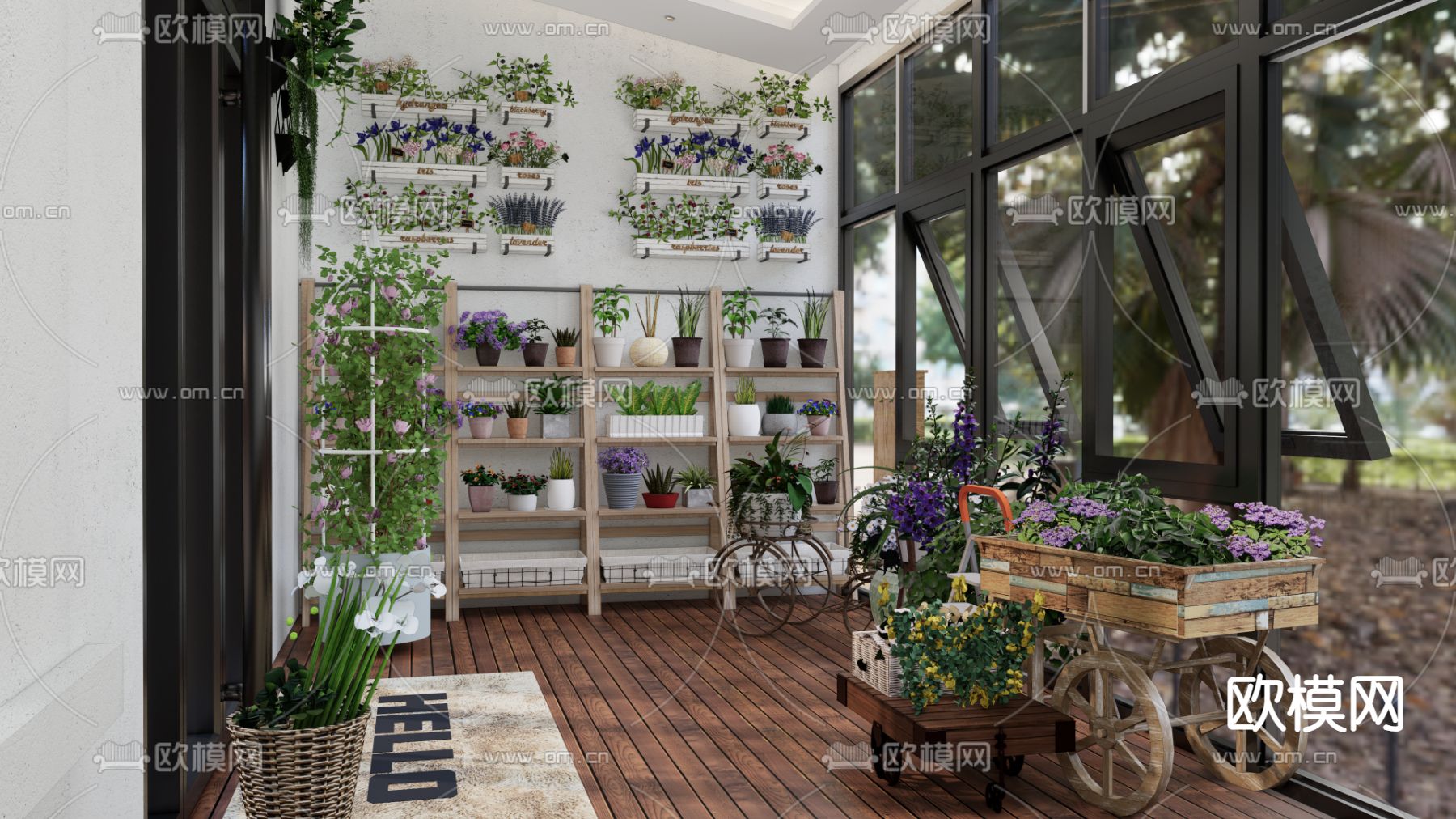 现代花店su模型下载（渲染图1）