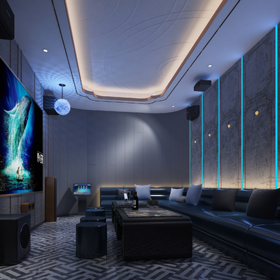  现代KTV包厢su模型 