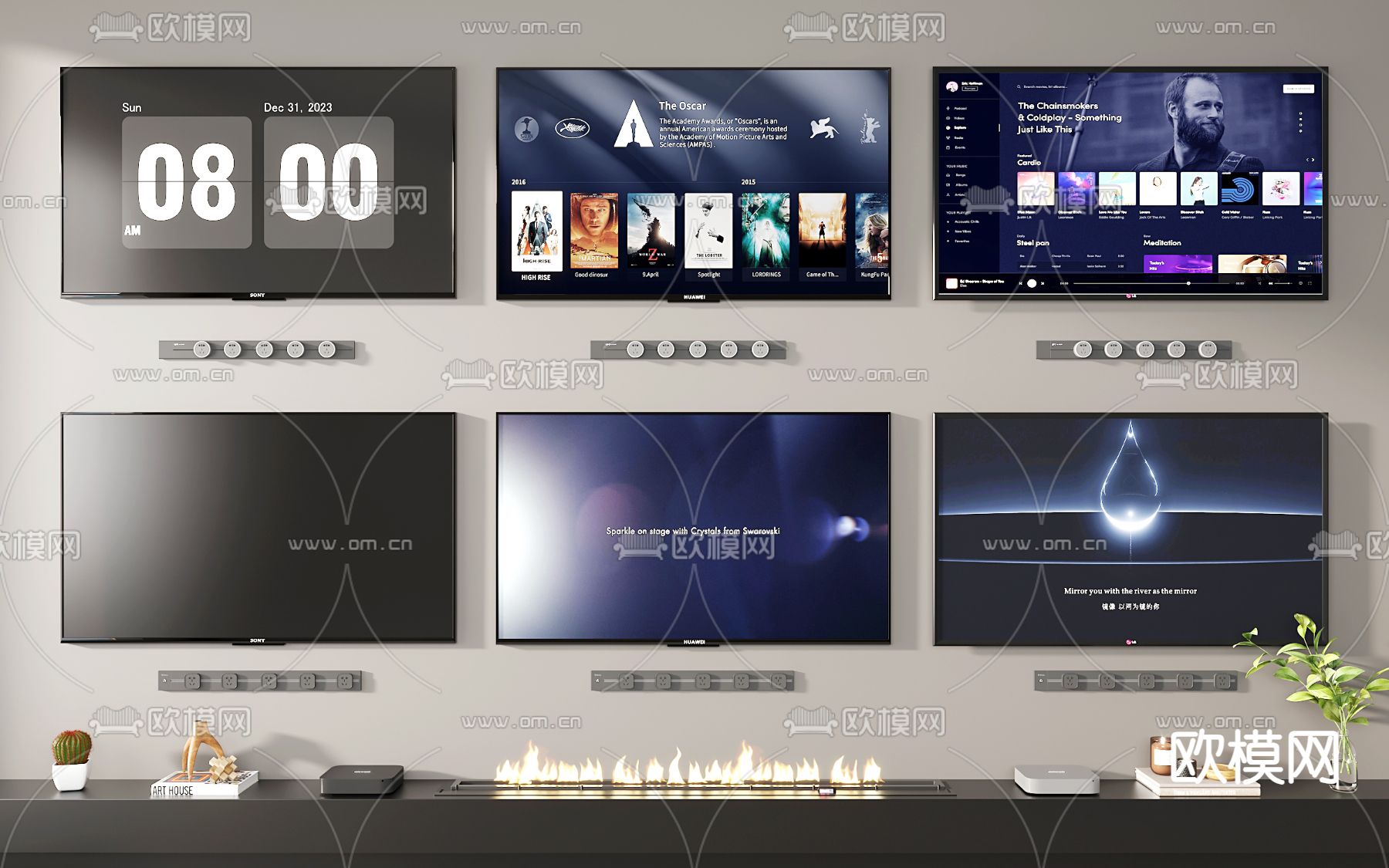 液晶电视机 激光电视 全面屏3d模型下载