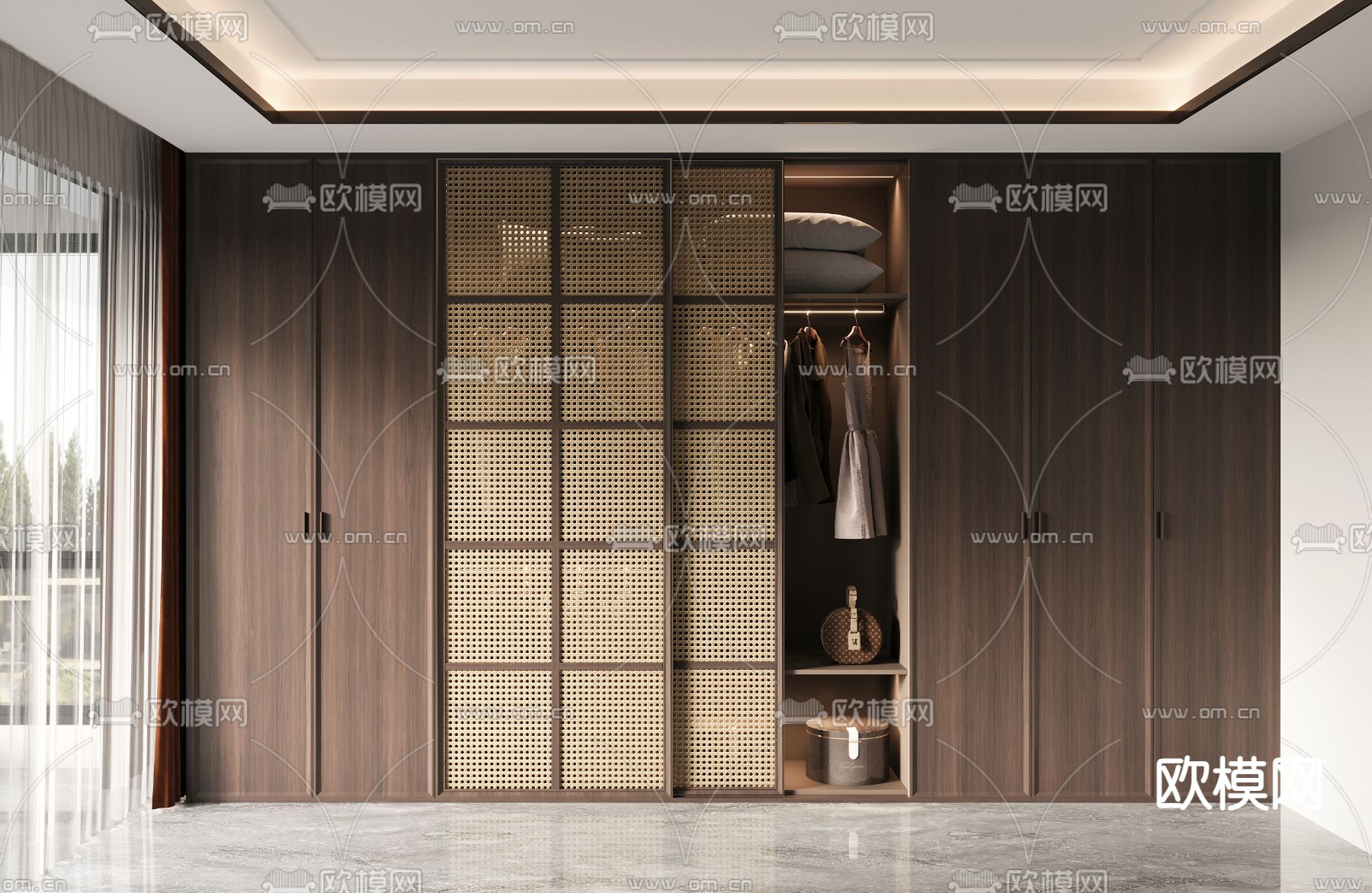 新中式衣柜 衣橱3d模型下载