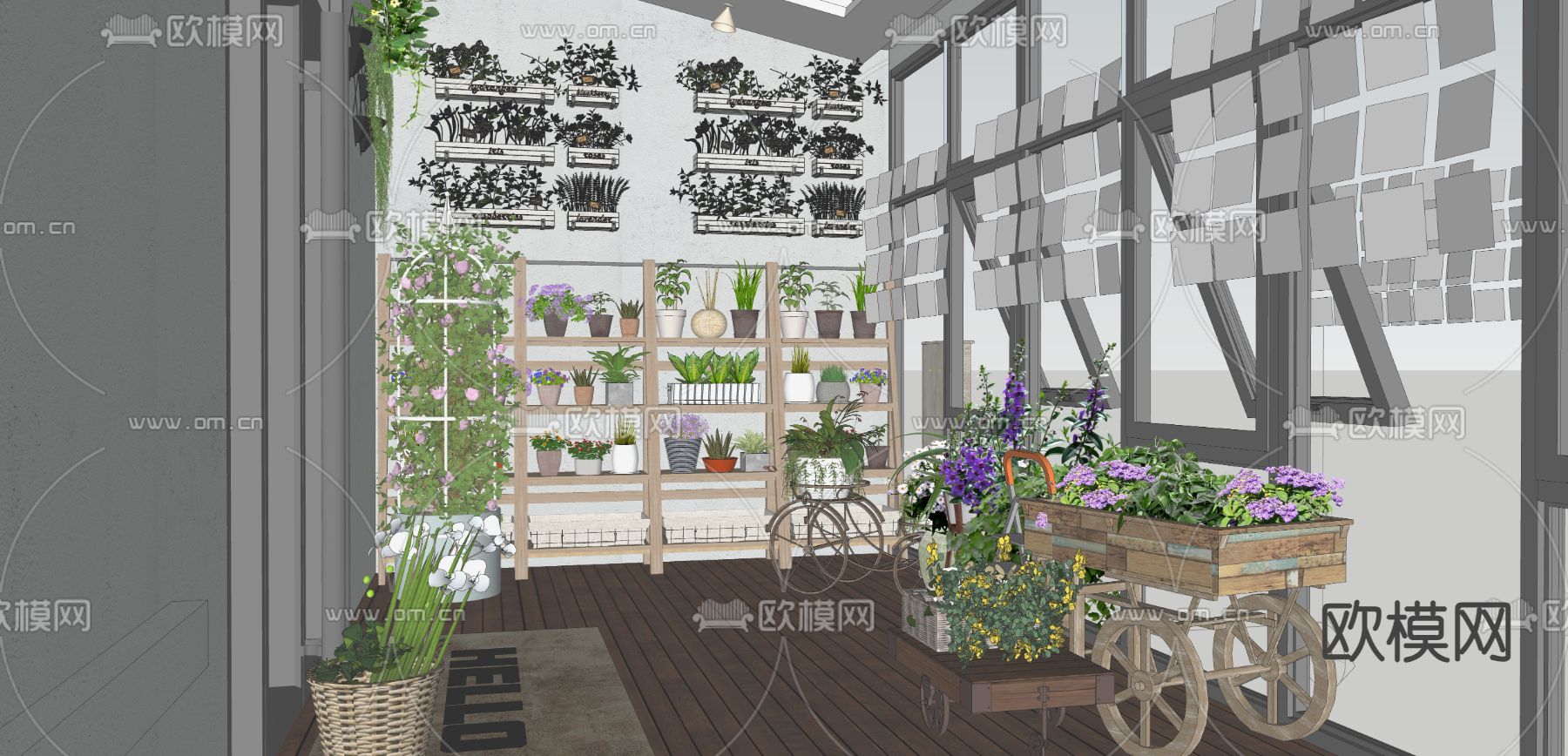 现代花店su模型下载（渲染图2）