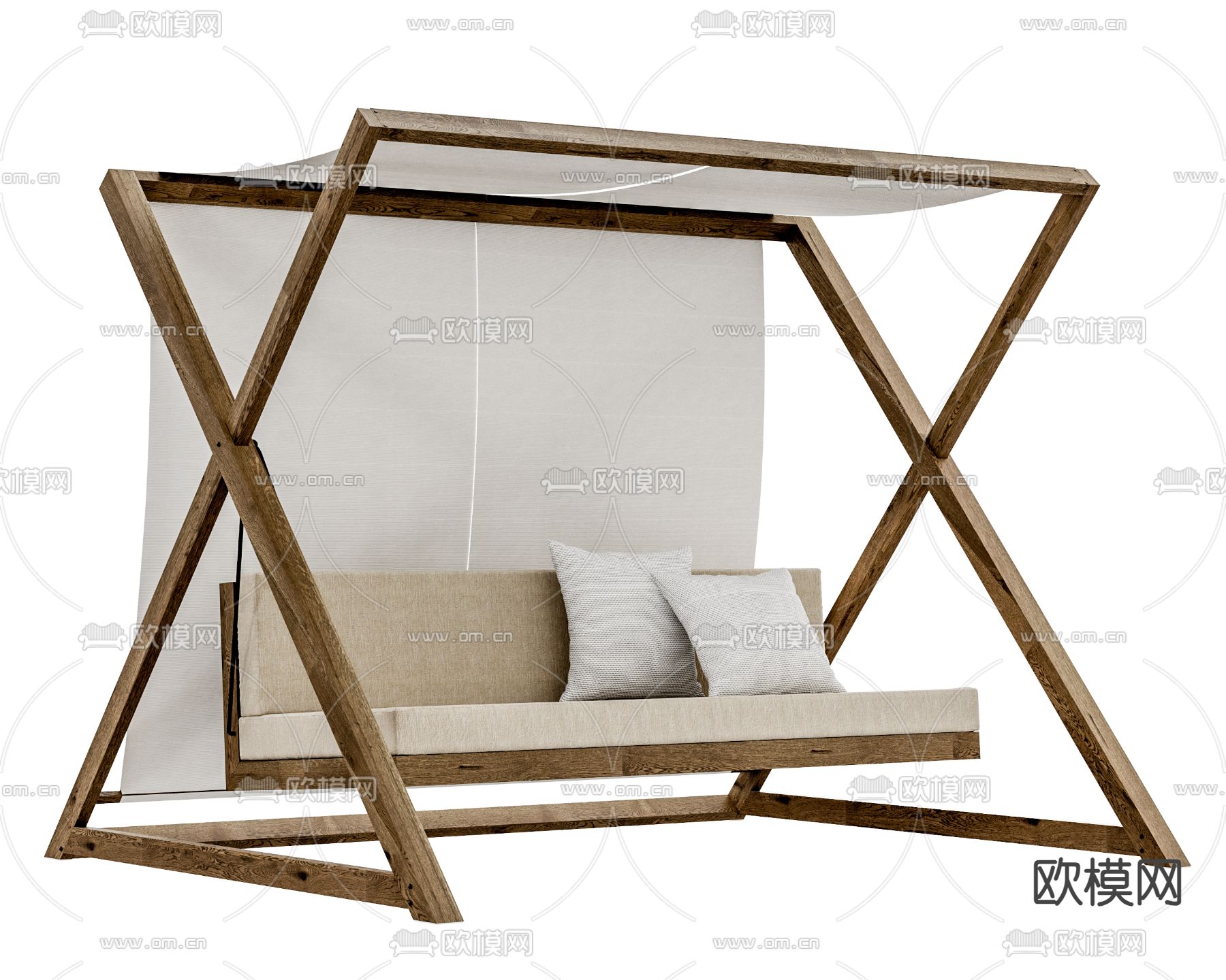 摇椅 遮阳秋千su模型