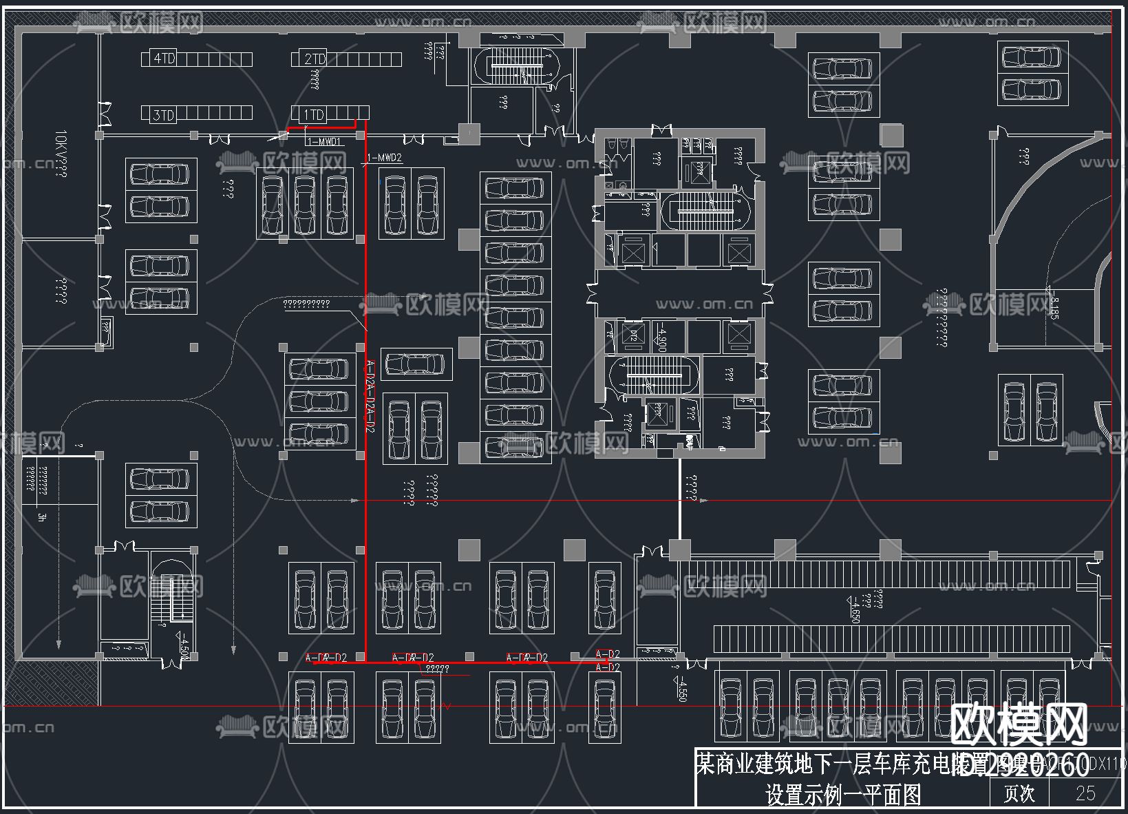 9套新能源汽车充电桩 充电站CAD施工图下载（渲染图6）