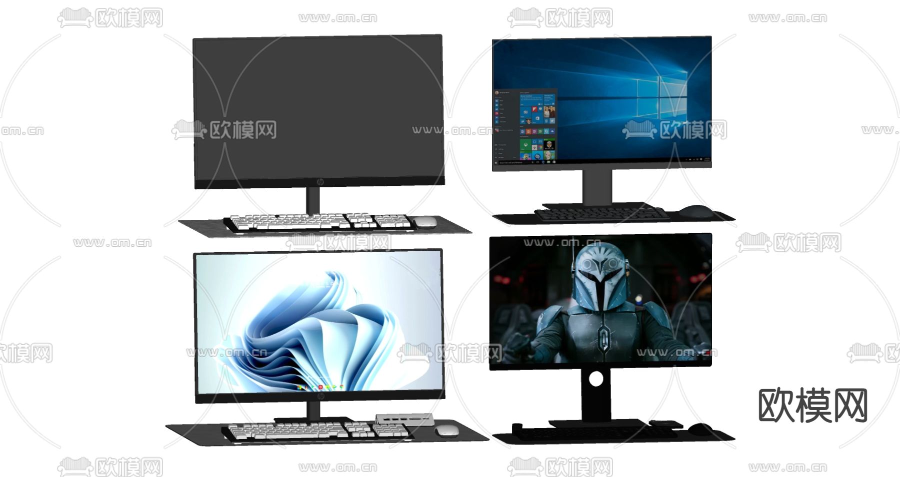 现代电脑 显示器su模型下载（渲染图2）