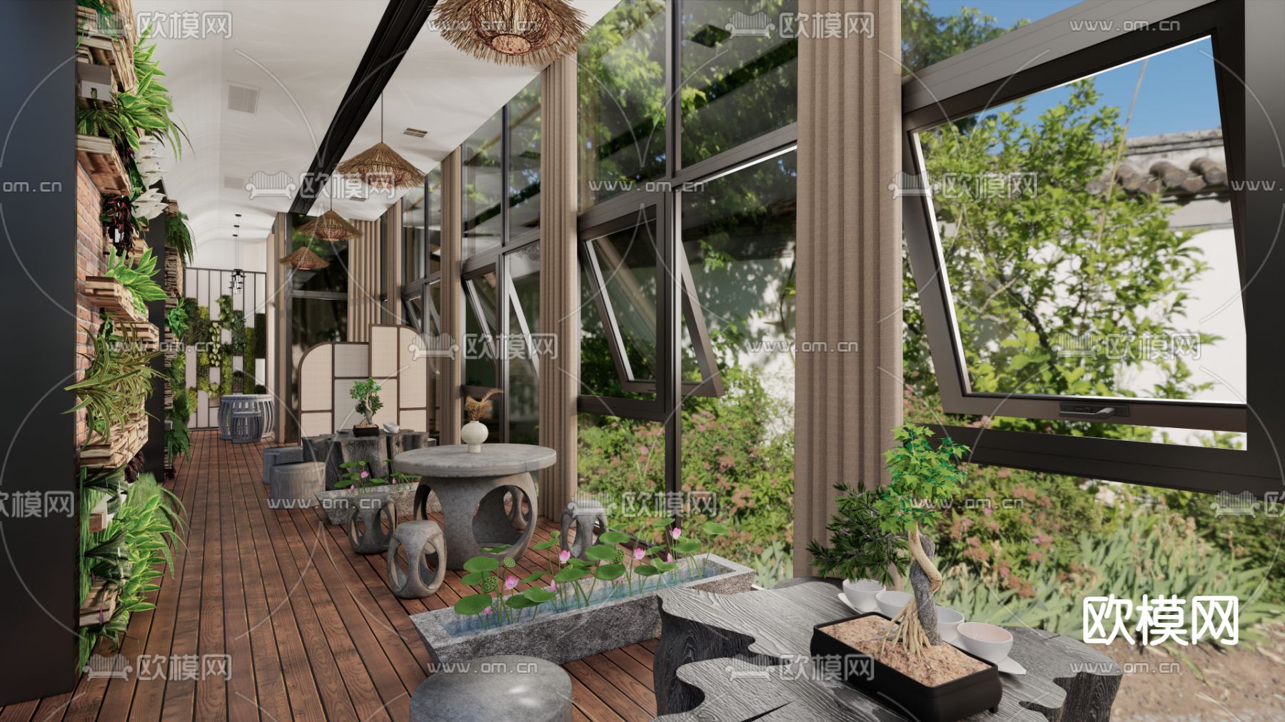 茶歇区 茶馆su模型下载（渲染图1）