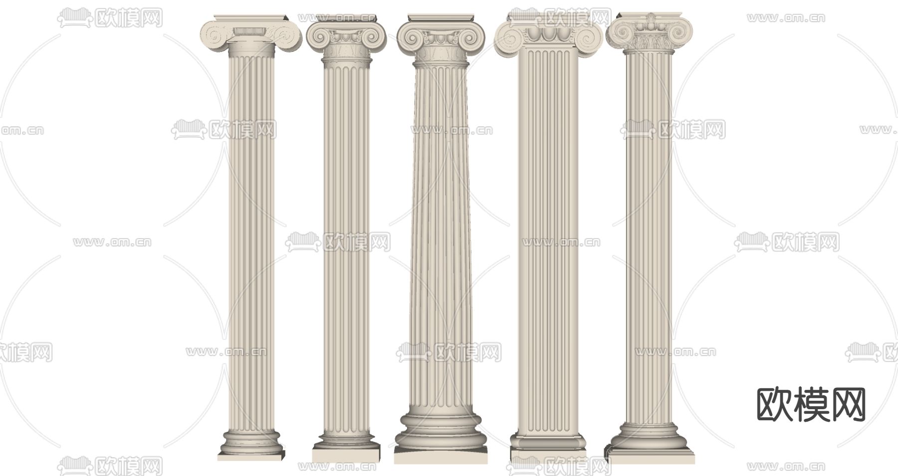 欧式罗马柱su模型下载（渲染图2）