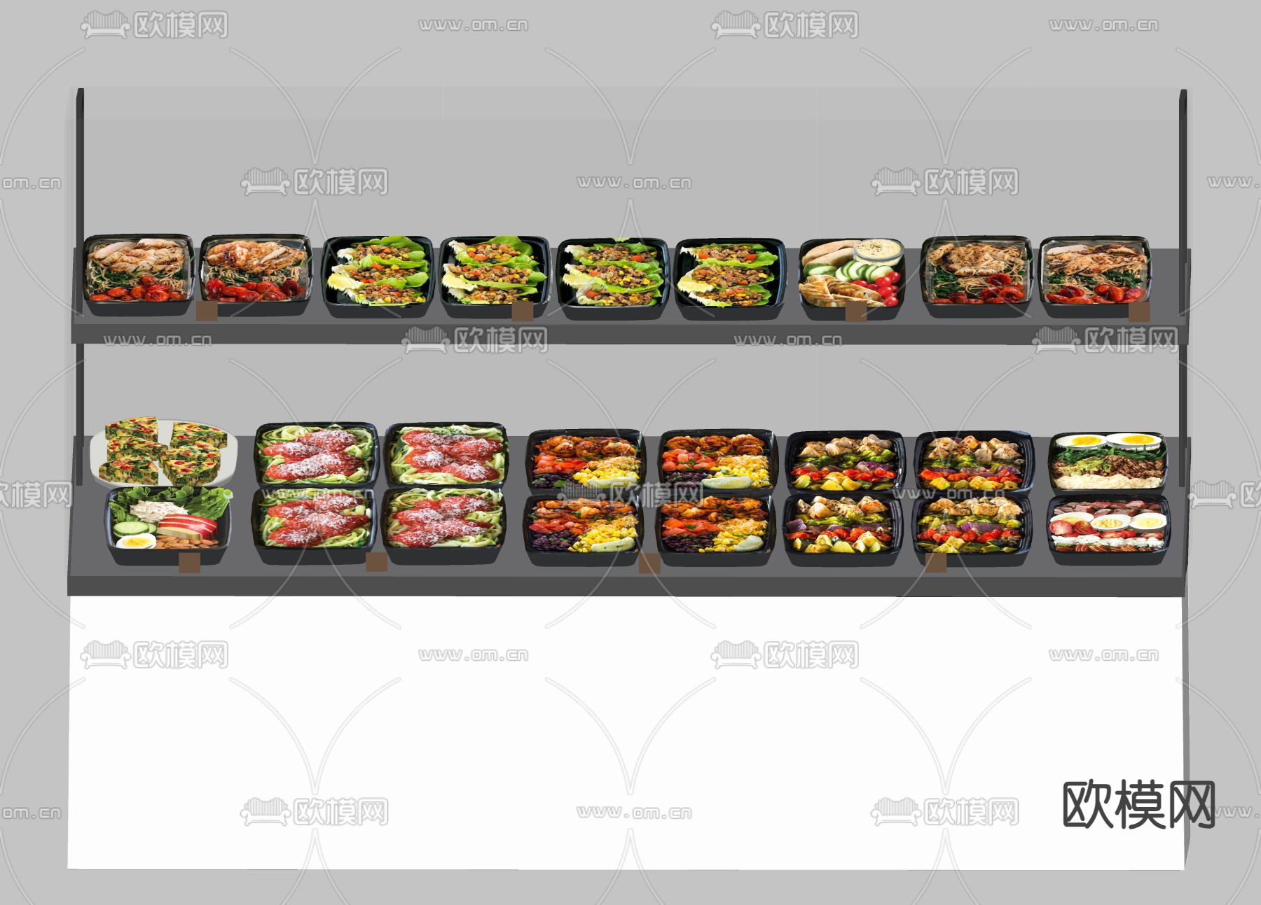 快餐保鲜柜su模型下载（渲染图2）