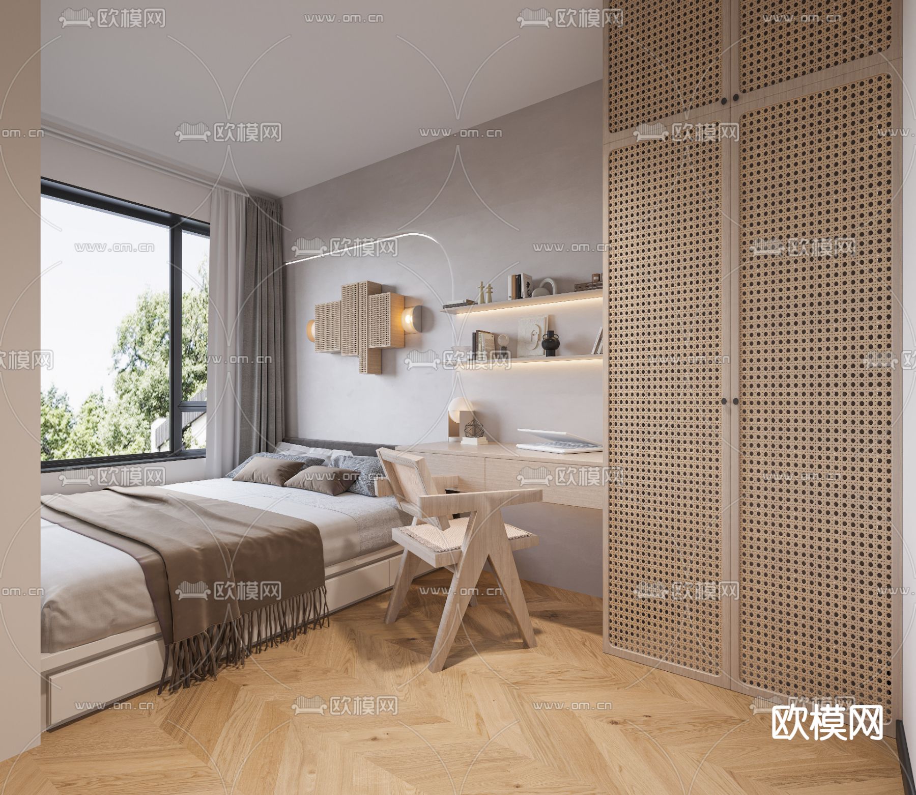 榻榻米卧室3d模型下载