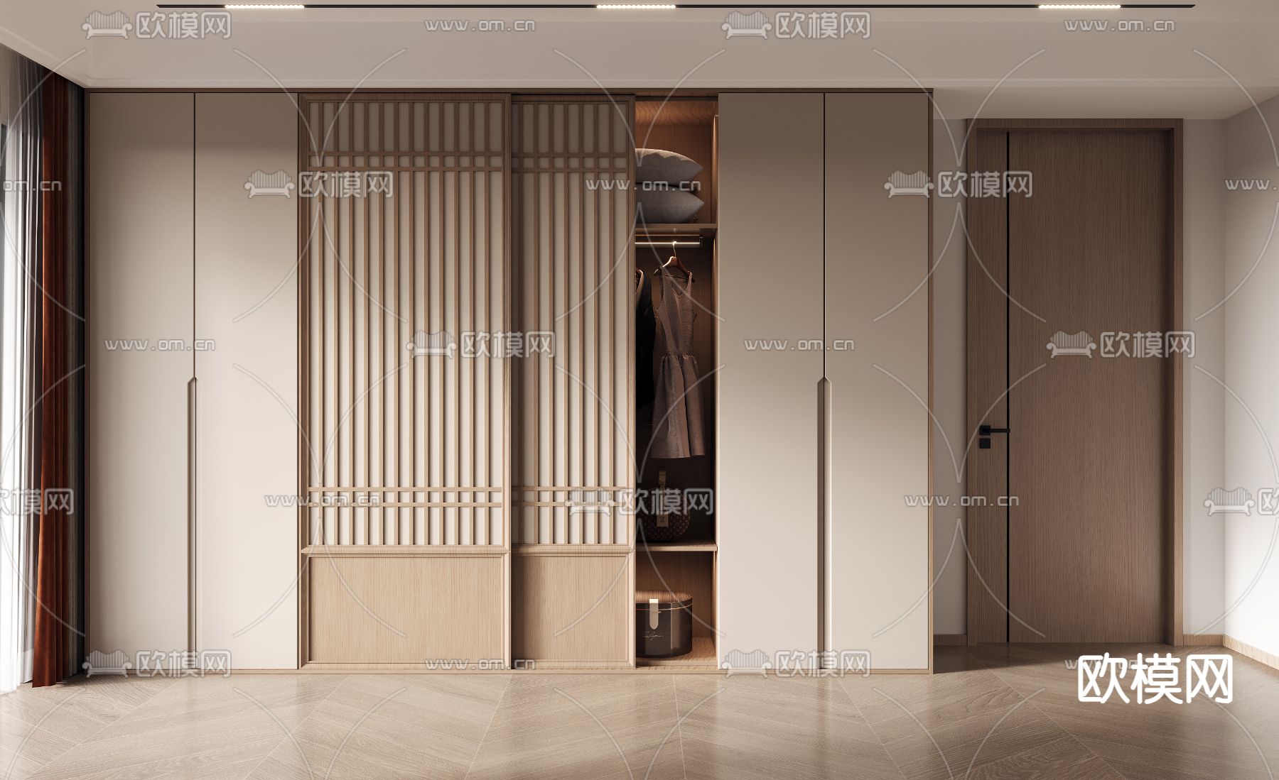 侘寂衣柜 衣橱3d模型下载