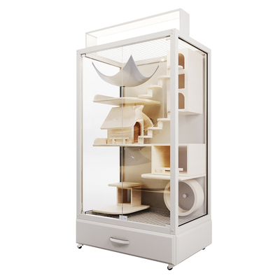 现代猫窝 猫爬架 猫咖展示柜su模型