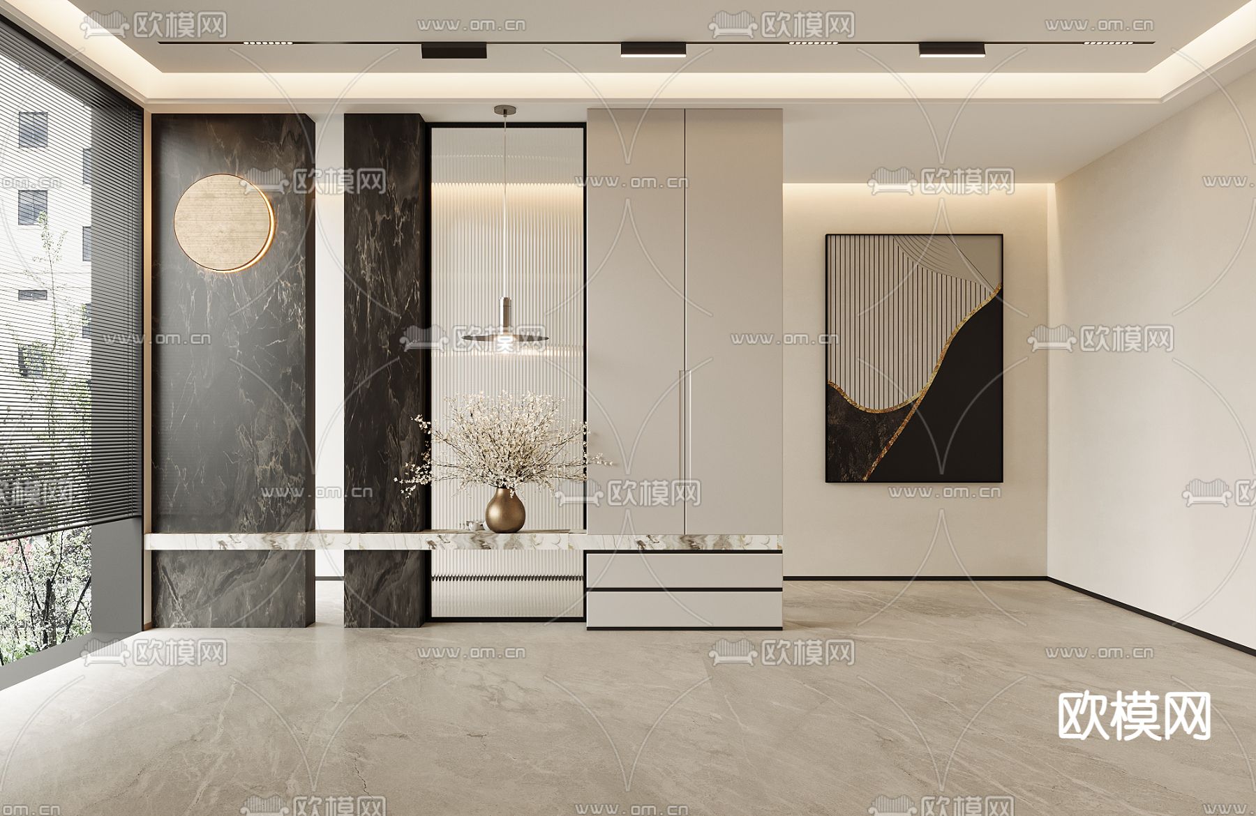 玄关鞋柜 隔断3d模型下载