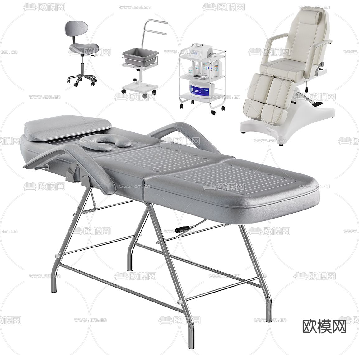 医疗器械 美容椅 按摩椅 美容仪3d模型下载（渲染图1）