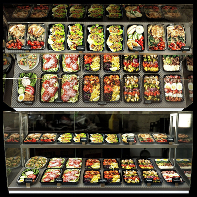  快餐保鲜柜su模型 