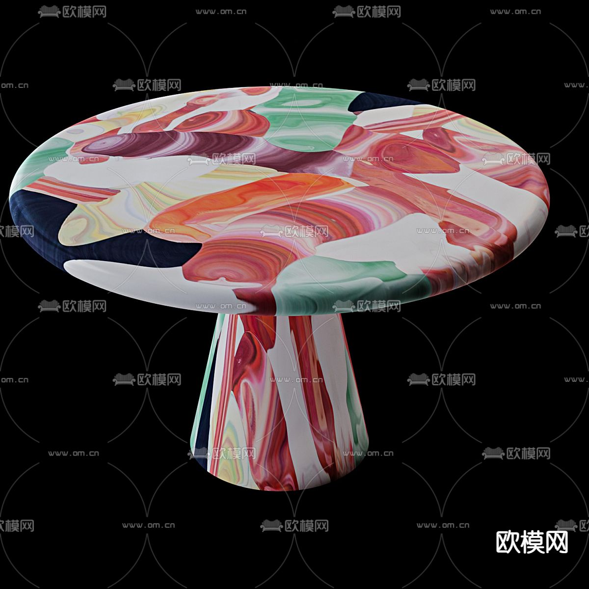 孟菲斯茶几 咖啡桌3d模型下载（渲染图4）