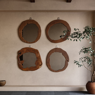  侘寂风装饰镜 镜子 墙饰su模型 